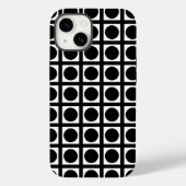 Schwarze Elegant-Gitterpunkte Case-Mate iPhone Hülle (Rückseite)