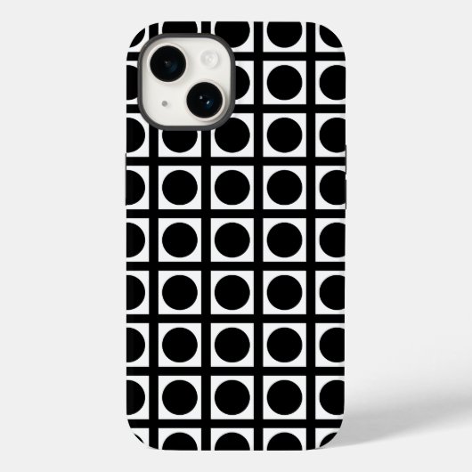 Schwarze Elegant-Gitterpunkte Case-Mate iPhone Hülle (Rückseite)