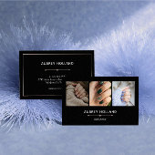 Schwarze Elegant Nail Artist Foto Collage Visitenkarte