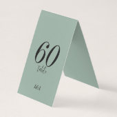 Schwarze Elegante Calligrafy Numbers auf Sage Gree (Rückseite)