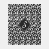 Schwarze elegante Damask Medium Fleecedecke (Vorderseite)