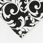 Schwarze elegante Damask Medium Fleecedecke (Ecke)