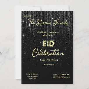 Schwarze elegante Eid-Feier Eid-Party-Einladung Einladung