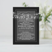 Schwarze, elegante Empfang-Karten Begleitkarte (Stehend Vorderseite)