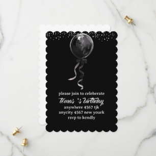 Schwarze elegante Geburtstags-Einladungsvideo, Geb Save The Date