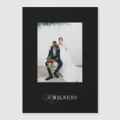 Schwarze Elegante Minimalistisch Holiday Foto Magn Magneteinladung (Vorderseite)