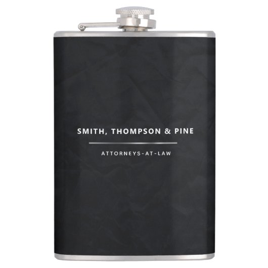 Schwarze Elegante Moderne Berufliche Geschäftswelt Flachmann (Vorderseite)