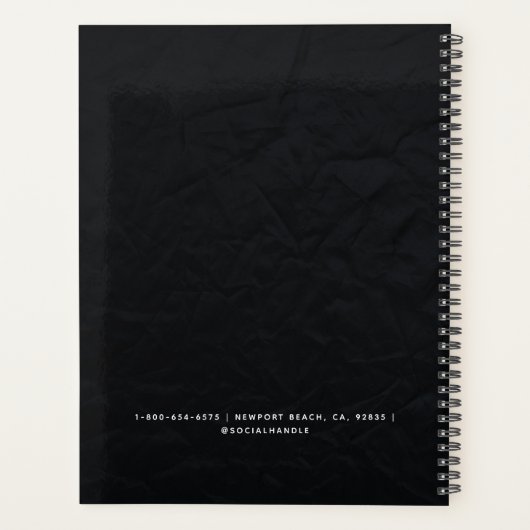 Schwarze Elegante Moderne Berufliche Geschäftswelt Planer (Rückseite)