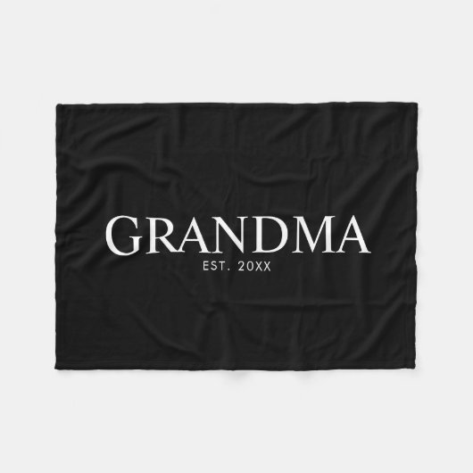 Schwarze elegante moderne Oma Fleecedecke (Vorderseite (Horizontal))