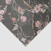 Schwarze Elegante Moderne Rose Seidenpapier (Detail)