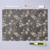 Schwarze Elegante Moderne Rose Seidenpapier (Handwerk)
