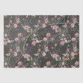 Schwarze Elegante Moderne Rose Seidenpapier (Vorderseite)