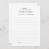 Schwarze Elegante Moderne Skripte - Wünsche Hinweiskarte (Vorne/Hinten)