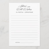 Schwarze Elegante Moderne Skripte - Wünsche Hinweiskarte (Vorderseite)