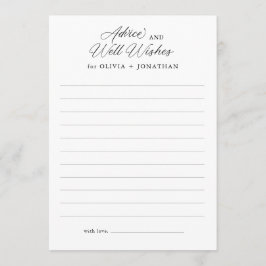 Schwarze Elegante Moderne Skripte - Wünsche Hinweiskarte