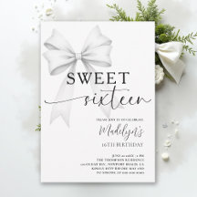 Schwarze elegante moderne Sweet 16 mit Schleife in