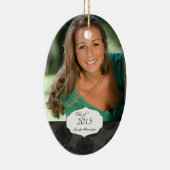 Schwarze elegante Muster-Abschluss-Fotoverzierung Keramik Ornament (Rechts)