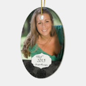 Schwarze elegante Muster-Abschluss-Fotoverzierung Keramik Ornament (Links)