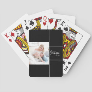 Schwarze Elegante Mutter Hinzugefügt Ein Foto Spielkarten