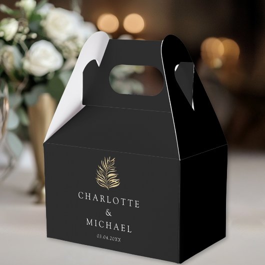 Schwarze Elegante Pflanze Trending Weddings Geschenkschachtel