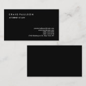 Schwarze elegante Schlichte Berufliche Visitenkart Visitenkarte (Vorne/Hinten)