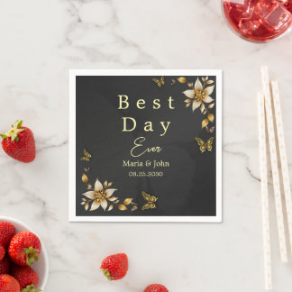 Schwarze, elegante Schmetterlinge Hochzeit von Nap Serviette