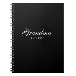 Schwarze elegante Schrift etablierte Oma Notizblock