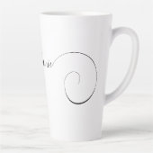 Schwarze elegante Schriftart Lockiger Name Milchtasse (Rechts)