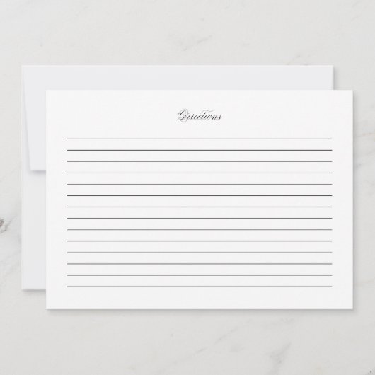 Schwarze, elegante Script-Personalisierte Rezept-K Einladung (Rückseite)