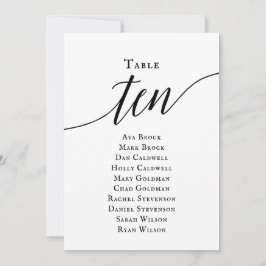 Schwarze, elegante Script-Tischnummer 10 Seating C Einladung