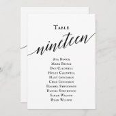 Schwarze, elegante Script-Tischnummer 19 Sitzungst Einladung (Vorne/Hinten)