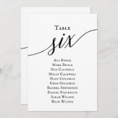 Schwarze, elegante Script-Tischnummer 6 Sitzungsta Einladung (Vorne/Hinten)