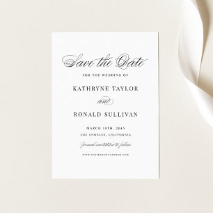 Schwarze Elegante Script Typografie Save The Date