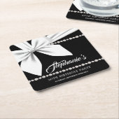 Schwarze Elegante Tiffany Extravagante Party Table Rechteckiger Pappuntersetzer (angewinkelt)