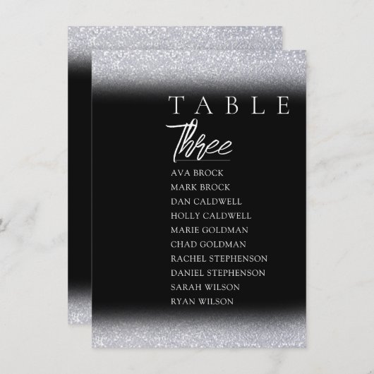 Schwarze, elegante Tischnummer (Vorne/Hinten)