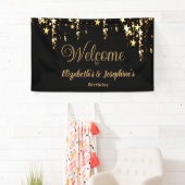 Schwarze, elegante und goldene Sterne Doppelgelenk Banner (Insitu)