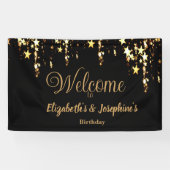 Schwarze, elegante und goldene Sterne Doppelgelenk Banner (Horizontal)