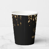 Schwarze, elegante und goldene Sterne Doppelgelenk Pappbecher (Rechts)