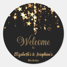 Schwarze, elegante und goldene Sterne Doppelgelenk