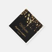 Schwarze, elegante und goldene Sterne Doppelgelenk Serviette (Ecke)