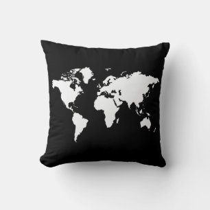 Schwarze Elegante Welt Kissen