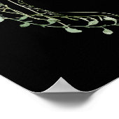 Schwarze Elegante Wildblumen Begrüßungszeichen Poster (Ecke)