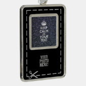 Schwarze Eleganz Behalte Ihren Text beruhigen Rahmen-Ornament Silber (Rechts)