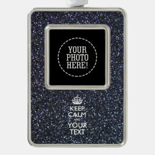 Schwarze Eleganz Behalte Ihren Text beruhigen Rahmen-Ornament Silber