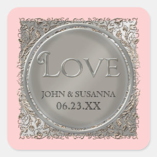 Schwarze Eleganz, Hochzeitsliebe Aufkleber oder Si