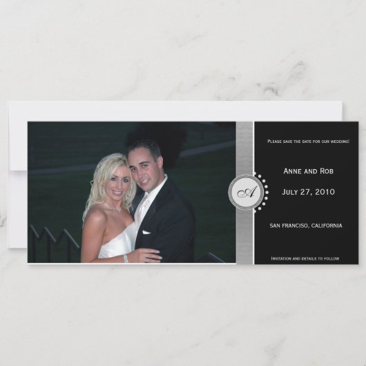 Schwarze Eleganz - Save the Date (Vorderseite)