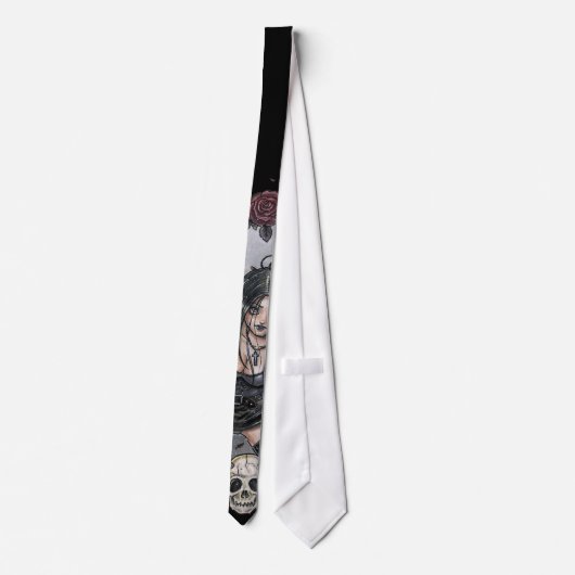 Schwarze Elends-Engels-Krawatte Krawatte (Rückseite)