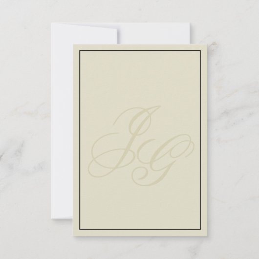 Schwarze Elfenbeinmonogramm-Initialen Save the Dat Save The Date (Rückseite)