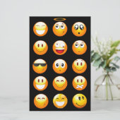 Schwarze Emojis Briefpapier (Stehend Vorderseite)