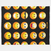 schwarze Emojis-Decke Fleecedecke (Vorderseite (Horizontal))